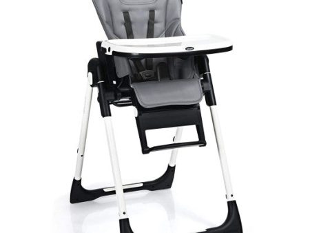 4-in-1 High Chair–Booster Seat with Adjustable Height and Recline-Gray Sale