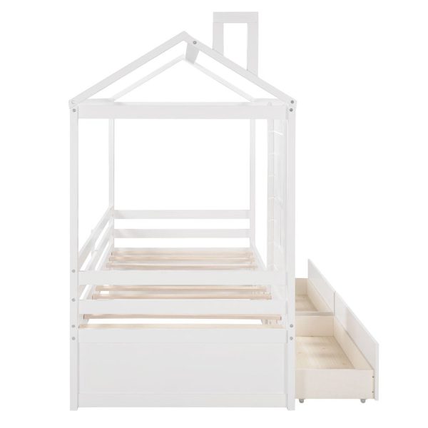 White Wood Twin Four Poster Bed Frame Online