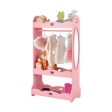 Kids Pretend Costume Closet with Mirror-Pink Online now