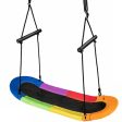 Saucer Tree Swing Surf Kids Outdoor Adjustable Oval Platform Set with Handle-Color For Discount