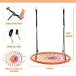 40 Inch Spider Web Tree Swing Kids Outdoor Play Set with Adjustable Ropes-Orange Online now