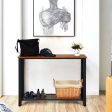 Metal Frame Wood  Console Sofa Table with Storage Shelf-Black Discount