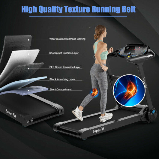 2.25HP Folding Treadmill with Bluetooth Speaker-Black Discount