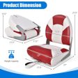 Low Back Boat Seat Folding Fishing chair with Thickened High-density Sponge Padding-Red Discount