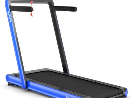 4.75HP 2 In 1 Folding Treadmill with Remote APP Control-Navy Discount