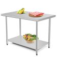 30 x 48 Inch Stainless Steel Table Commercial Kitchen Worktable Supply