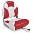 Low Back Boat Seat Folding Fishing chair with Thickened High-density Sponge Padding-Red Discount