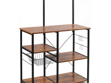 4 Tier Vintage Kitchen Baker s Rack Utility Microwave Stand-Coffee Online Sale