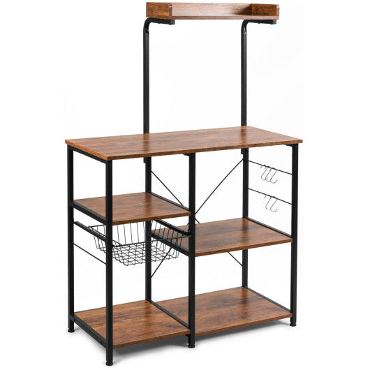 4 Tier Vintage Kitchen Baker s Rack Utility Microwave Stand-Coffee Online Sale