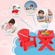 3-Piece Plastic Children Play Table Chair Set-Red For Sale