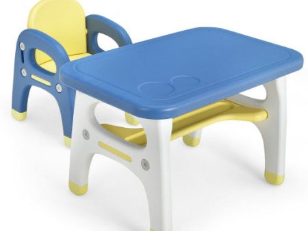 Kids Activity Table and Chair Set with Montessori Toys for Preschool and Kindergarten-Blue For Discount