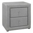 21  Gray Linen Blend Two Drawer Nightstand Cheap