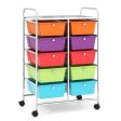 10-Drawer Rolling Storage Cart-Deep Multicolor Cheap