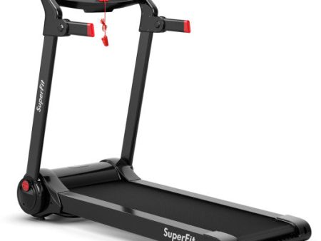 3HP Electric Folding Treadmill with Bluetooth Speaker-Red For Cheap