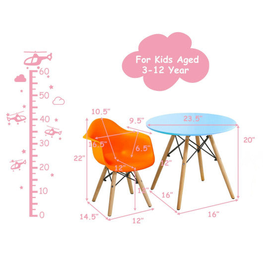 5 Piece Kids Mid-Century Colorful Table Chair Set Online