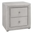 21  Light Gray Velvet Two Drawer Nightstand For Sale