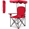 Portable Folding Beach Canopy Chair with Cup Holders-Red For Sale