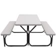 Picnic Table Bench Set for Outdoor Camping -White Hot on Sale