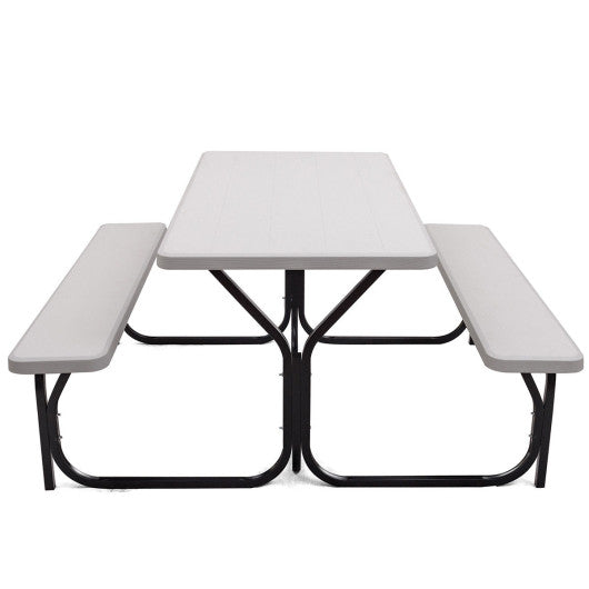 Picnic Table Bench Set for Outdoor Camping -White Hot on Sale