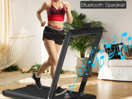 2-in-1 Folding Treadmill with Dual LED Display-Black Sale