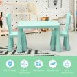 3 Pieces Toddler Multi Activity Play Dining Study Kids Table and Chair Set-Green Online Hot Sale