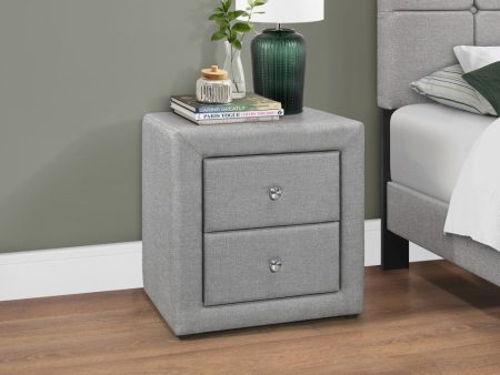 21  Gray Linen Blend Two Drawer Nightstand Cheap