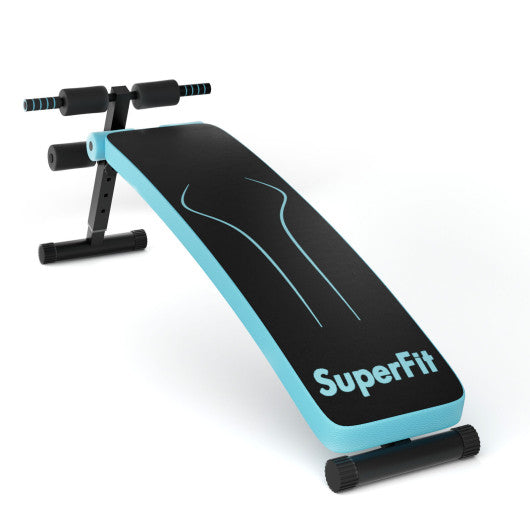 Folding Weight Bench Adjustable Sit-up Board Workout Slant Bench-Blue Discount