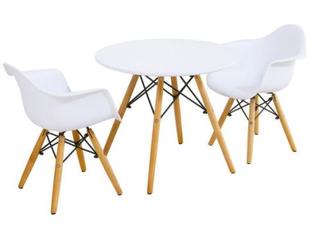 3 Pieces Kid s Modern Round Table Chair Set Online Sale