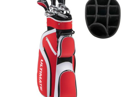 10 Pieces Ladies Complete Golf Club Set with Alloy Driver-Red For Cheap