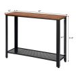 Metal Frame Wood  Console Sofa Table with Storage Shelf-Black Discount