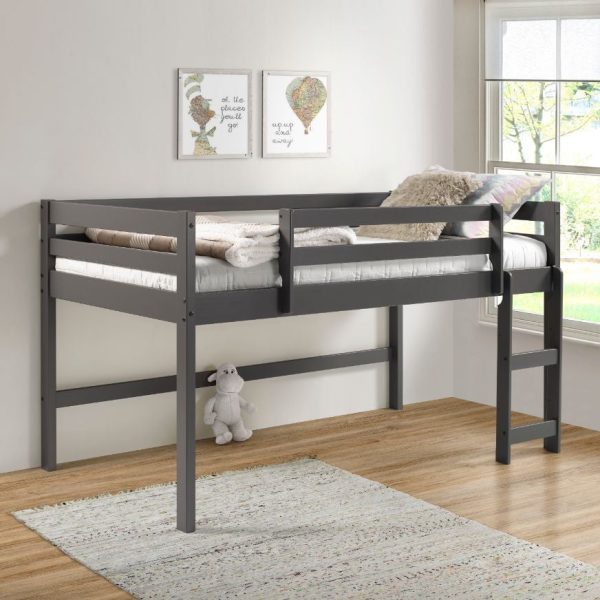 Twin Loft Bed Gray Finish For Sale