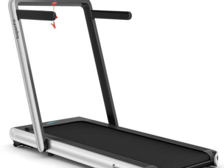 4.75HP 2 In 1 Folding Treadmill with Remote APP Control-Silver Sale