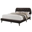 Brown Queen Tufted Upholstered Faux Leather Bed Frame Online Hot Sale