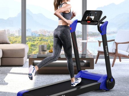 2.25 HP Electric Motorized Folding Running Treadmill Machine with LED Display-Navy Cheap