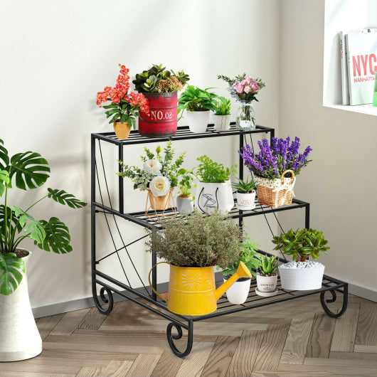 3 Tier Outdoor Metal Garden Planter Holder Shelf Online