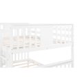 Modern White Full Over Full Bunk Bed with Two Drawers on Sale