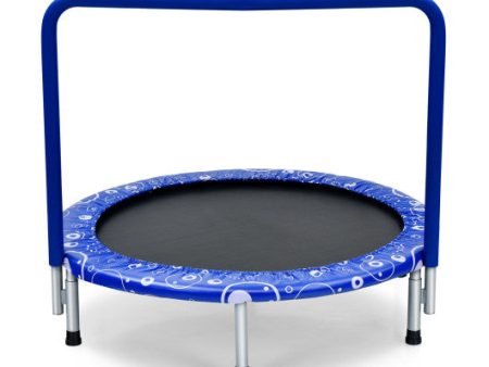 36 Inch Kids Trampoline Mini Rebounder with Full Covered Handrail -Blue Online Sale