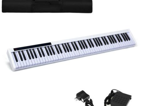 88-Key Portable Electronic Piano with Voice Function-White Fashion