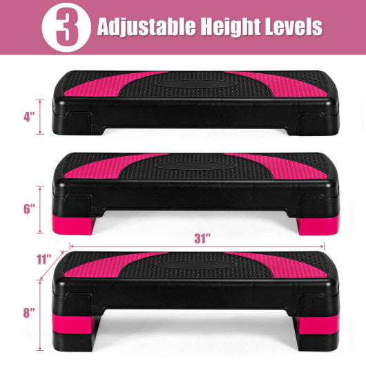 31 Inch Adjustable Exercise Aerobic Stepper with Non-Slip Pads For Sale