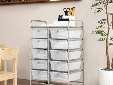 10-Drawer Rolling Storage Cart-Transparent Hot on Sale