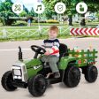 12V Ride on Tractor with 3-Gear-Shift Ground Loader for Kids 3+ Years Old-Dark Green Supply