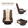 360-Degree Swivel Gaming Floor Chair with Foldable Adjustable Backrest-Brown For Cheap