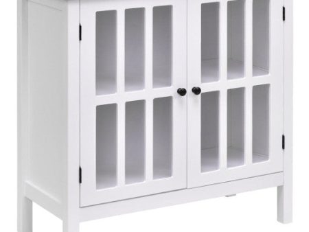 Glass Door Sideboard Console Storage Buffet Cabinet For Sale