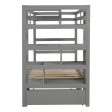 Gray Twin Over Twin Contemporary Bunk Bed With Stairs Discount