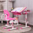 Height Adjustable Kids Study Desk and Chair Set-Pink For Cheap