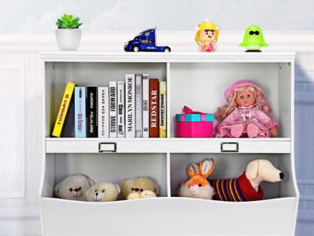 Kids Storage Unit Baby Toy Organizer Children Bookshelf Bookcase-White Online now