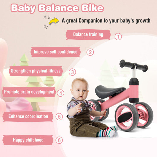 4 Wheels Baby Balance Bike Toy-Pink Online now