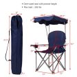 Portable Folding Beach Canopy Chair with Cup Holders-Blue For Discount