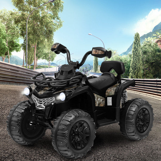 12V Kids Ride On ATV 4 Wheeler with MP3 and Headlights-Black Supply