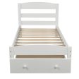 White Wood Twin Bed Frame For Sale